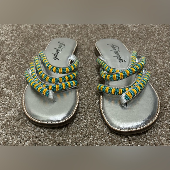 NWOT Free People Beatrice Beaded Flat Sandal - Picture 3 of 9